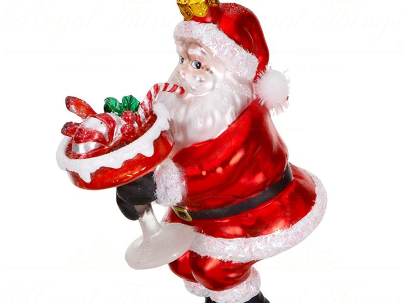 Tr 18151 Goodwill Christmas Ornaments Glass Cocktail Hour Santa Ornament Red White A