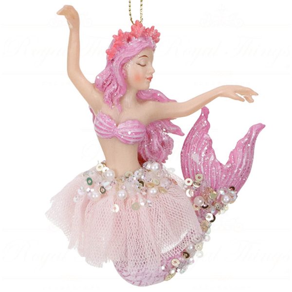 Tr 18173 Goodwill Christmas Ornaments Eleganza Mermaid Ornament Blue Pink Pink