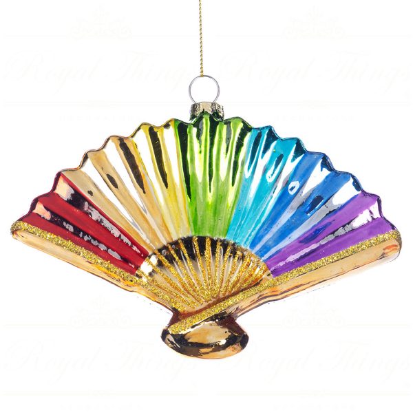 Tr 19053 Goodwill Glass Christmas Ornaments Glass Rainbow Fan Ornament Multi