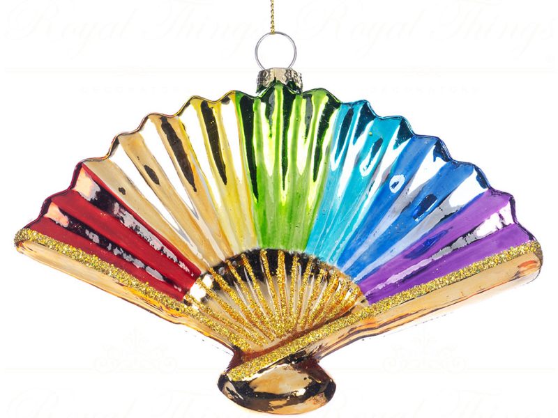 Tr 19053 Goodwill Glass Christmas Ornaments Glass Rainbow Fan Ornament Multi
