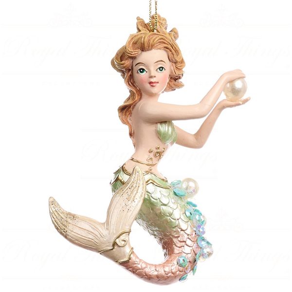 Tr 19073 Goodwill Christmas Ornaments Sequin Mermaid With Pearl Ornament Pink Blue Green Vari A