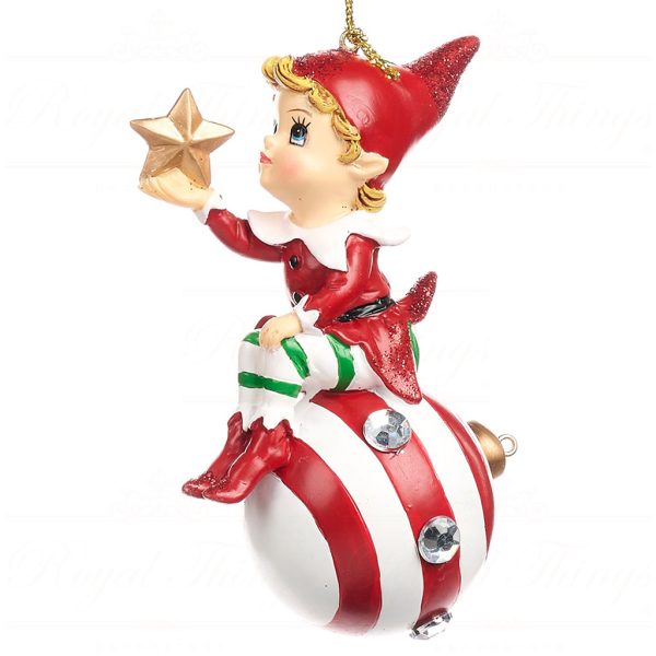 Tr 19090 Goodwill Christmas Balls Xmas Elf Helper With Ball Ornament Red White Green Vari B