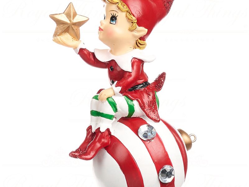 Tr 19090 Goodwill Christmas Balls Xmas Elf Helper With Ball Ornament Red White Green Vari B