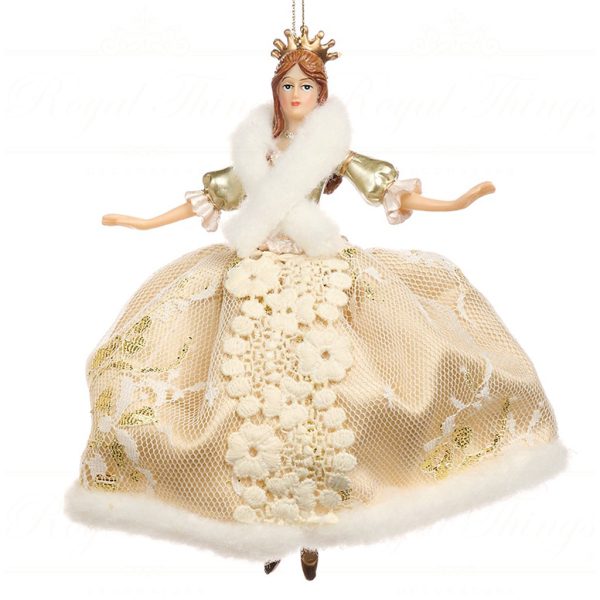 Tr 19192 Goodwill Christmas Ornaments Fabric Regal Lady Ornament Champagne Cream White Vari B