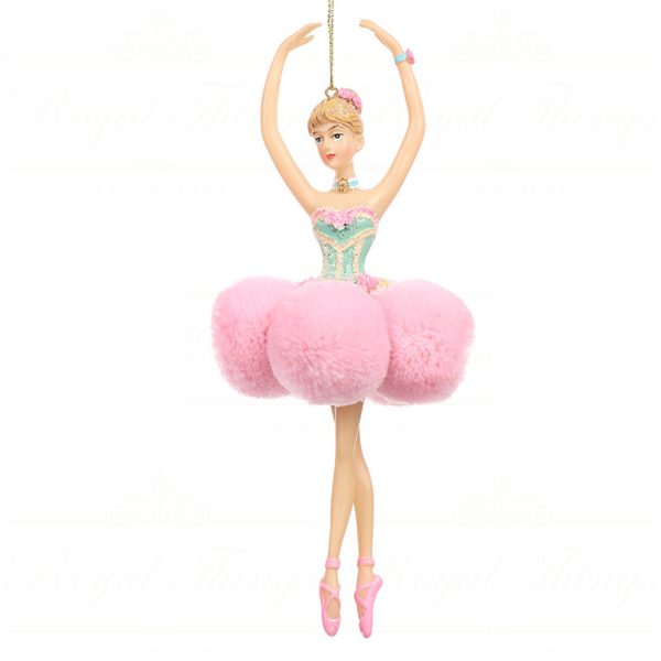 Tr 19201 Goodwill Christmas Ornaments Fabric Pompon Ballerina Ornament Pink Blue Vari B