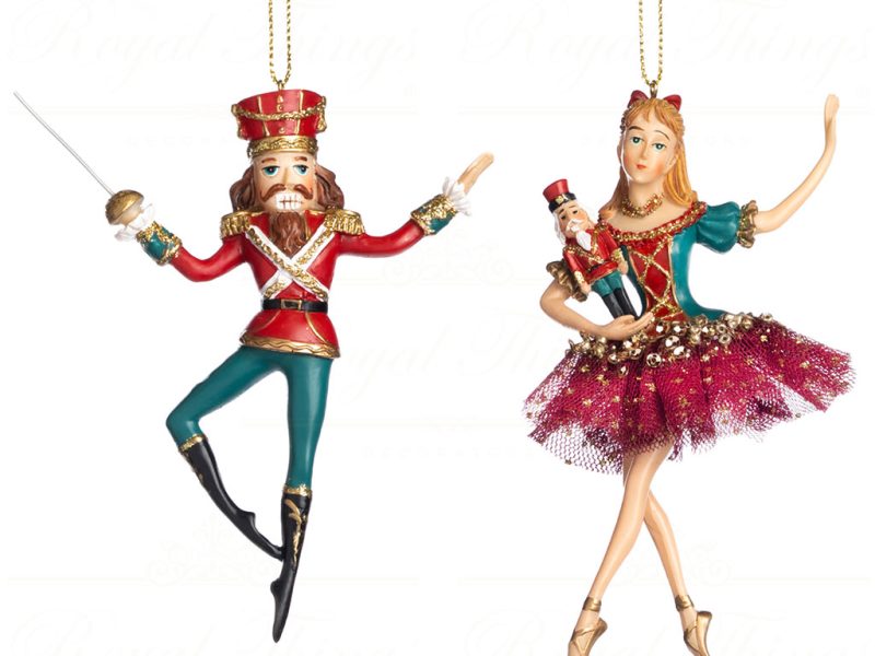 Tr 21157 Goodwill Christmas Ornaments Nutcracker Ballerina Ornament Red Green Gold