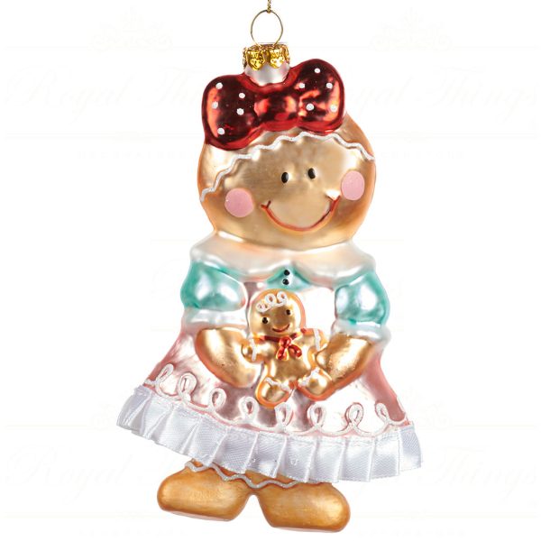 Tr 22316 Goodwill Christmas Ornaments Glass Gingerbrad Girl Ornament Pink Red Blue