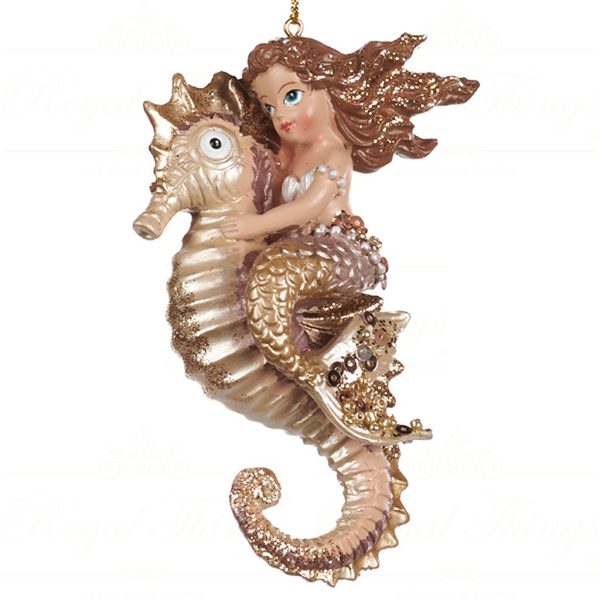 Tr 22370 Goodwill Christmas Ornaments Mermaid Nept.on Seahorse Ornament Pink Vari Mermaid