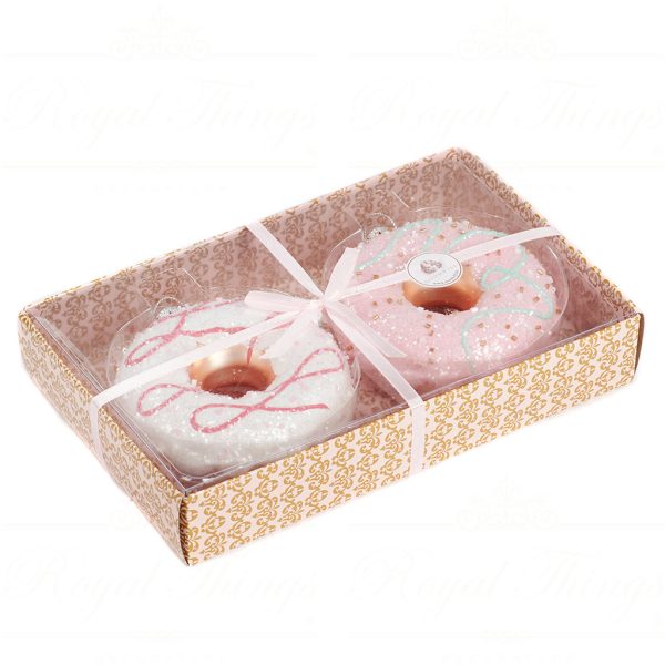 Tr 23130 Goodwill Christmas Ornaments Glass Donut Ornament Pink White Box