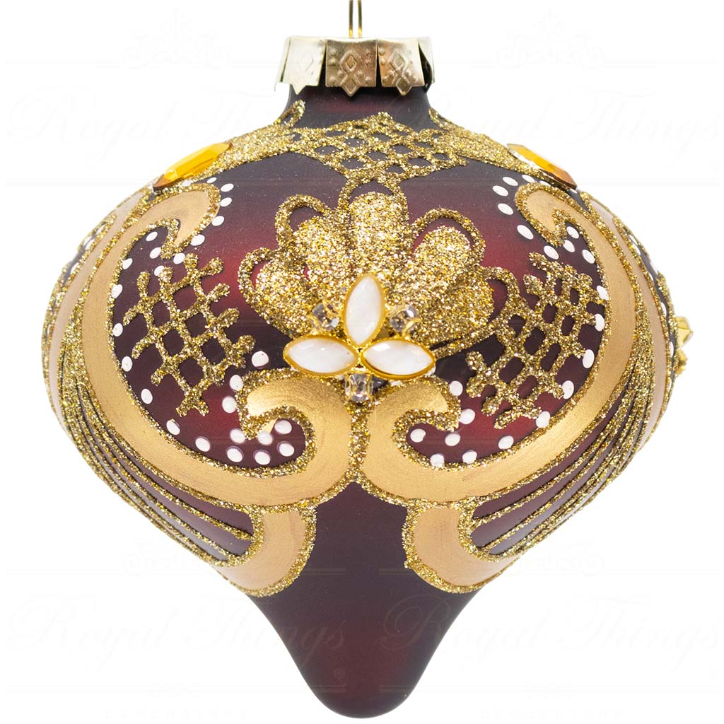 TR 23148 goodwill glass christmas balls glass majestic tsarina ball burgundy gold vari onion Tr 23148 Goodwill Glass Christmas Balls Glass Majestic Tsarina Ball Burgundy Gold Vari Onion