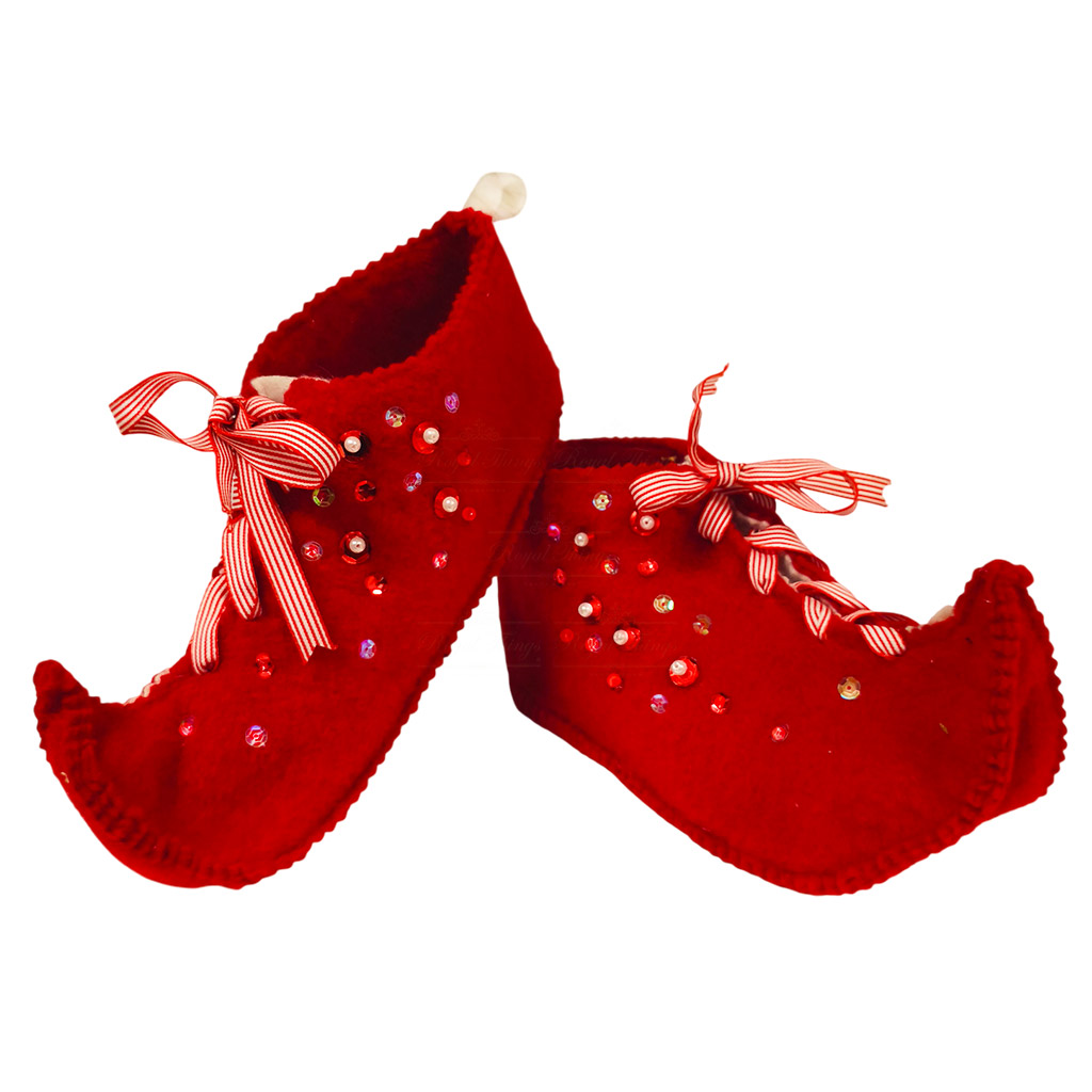 Y 30889 goodwill christmas decorative items felt santa shoe red white Y 30889 Goodwill Christmas Decorative Items Felt Santa Shoe Red White