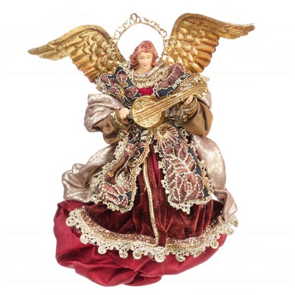 Z 40601 Goodwill Christmas Ornaments Fabric Metal Fly Angel Ornament Brown Burgundy A