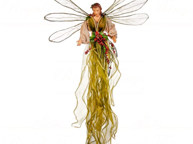 Z 44160 Goodwill Christmas Ornaments Long Skirt Fairy Green Champagne Red