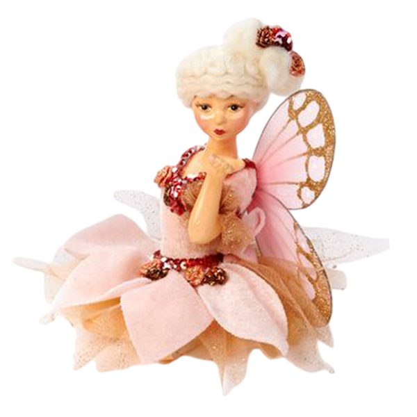 B 30720 Goodwill Christmas Decorative Items Flora Fairy Pink Gold Red Sitting