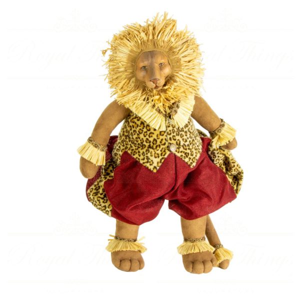 C 10401 Goodwill Animal Collectible Dolls African Lion Doll Red Beige Brown