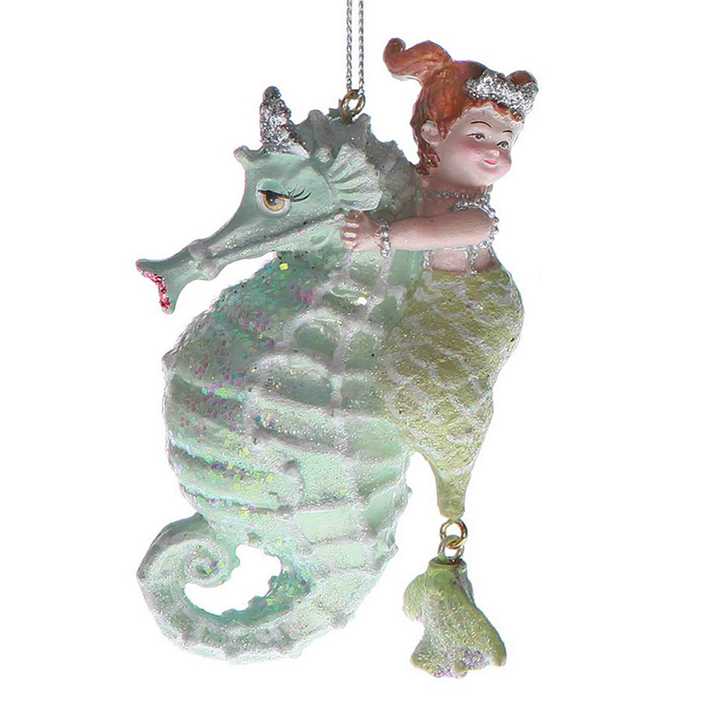 c 10416 goodwill christmas ornaments mermaid on seahorse blue green pink vari blue C 10416 Goodwill Christmas Ornaments Mermaid On Seahorse Blue Green Pink Vari Blue