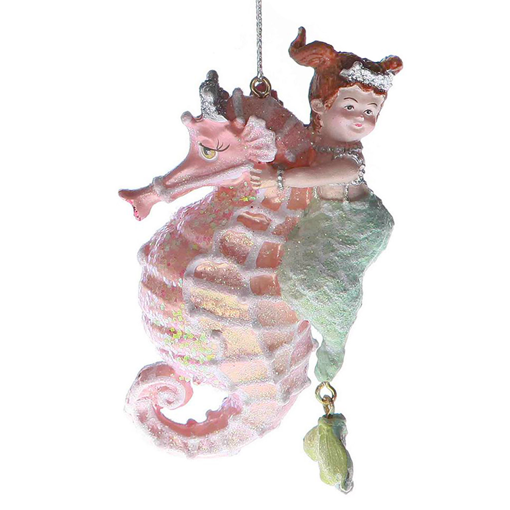 c 10416 goodwill christmas ornaments mermaid on seahorse blue green pink vari pink C 10416 Goodwill Christmas Ornaments Mermaid On Seahorse Blue Green Pink Vari Pink