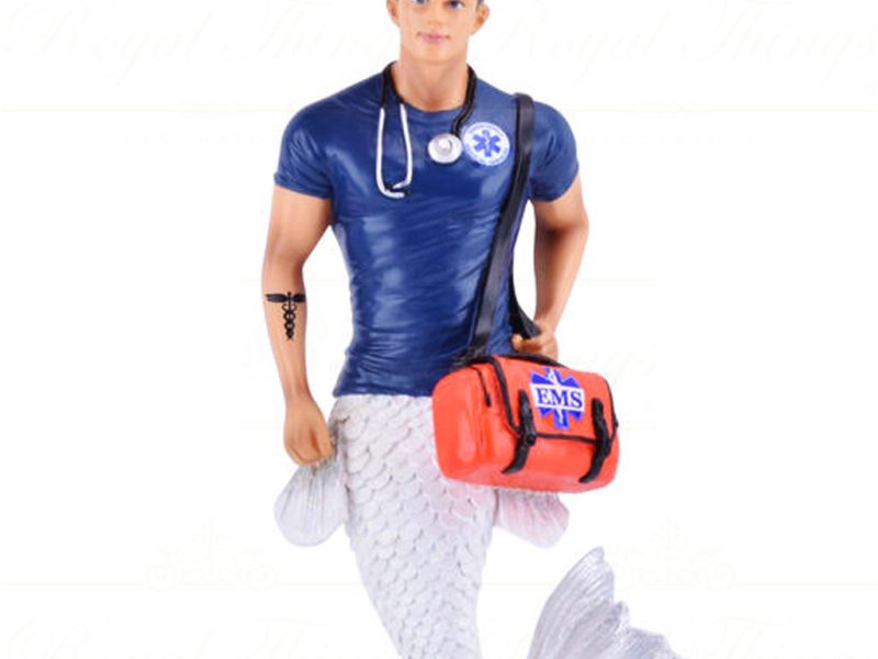 December Diamonds Christmas Ornaments First Responder Merman Gay White Blue Dd 55 55417
