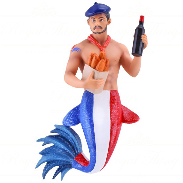 December Diamonds Christmas Ornaments French Coq Merman Gay Blue White Red Dd 55 55446