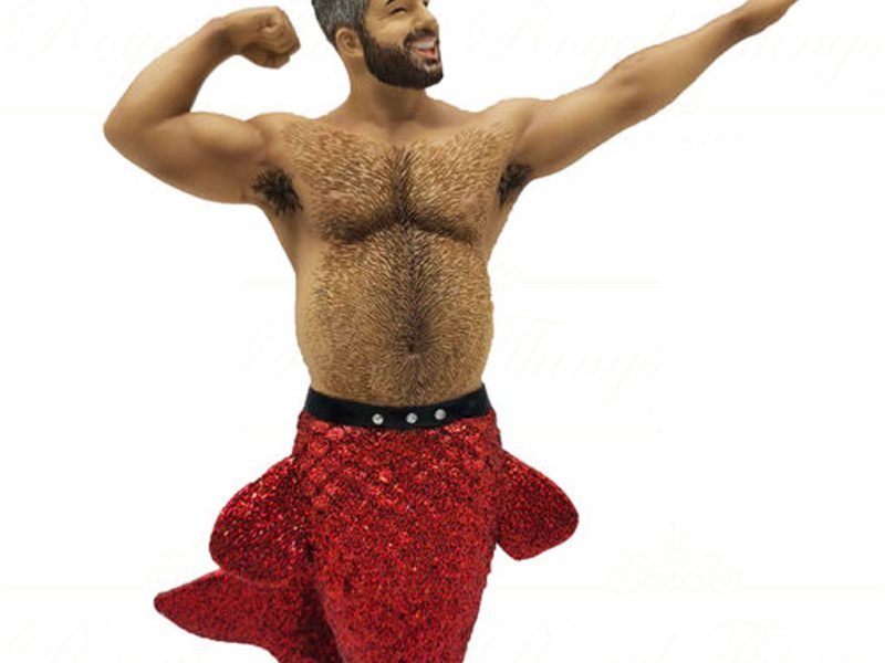 December Diamonds Christmas Ornaments Muscle Beach Ii Merman Gay Red Black Dd 55 55175