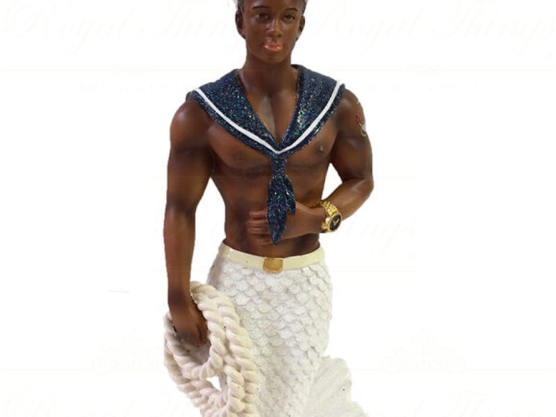December Diamonds Christmas Ornaments Navy Soul Merman Gay White Blue Dd 55 55109
