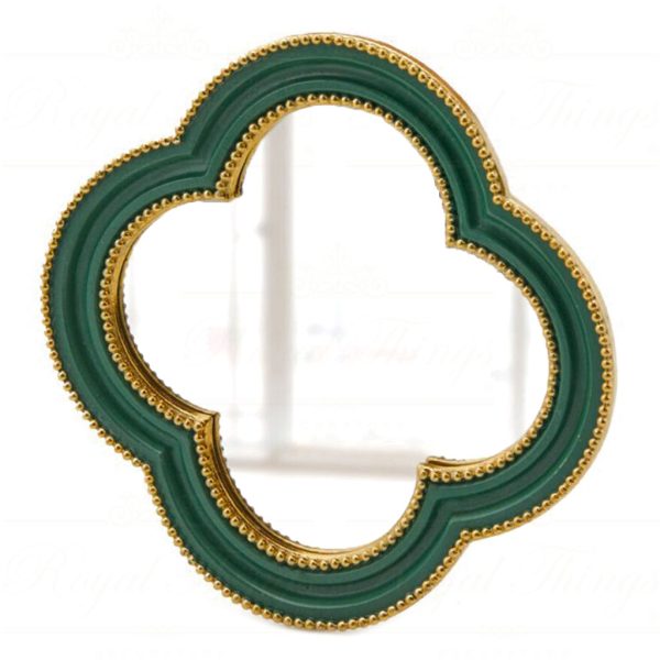 Enzo De Gasperi Christmas Decorative Items Flower Maroccan Green Mirror Gold Edg B3570