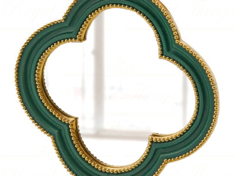 Enzo De Gasperi Christmas Decorative Items Flower Maroccan Green Mirror Gold Edg B3570