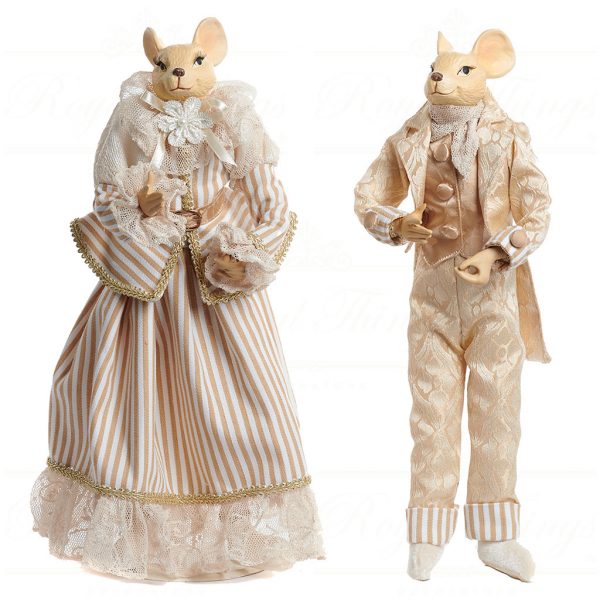 Goodwill Animal Dolls Lady Gentleman Mouse Cream Gold J 61253