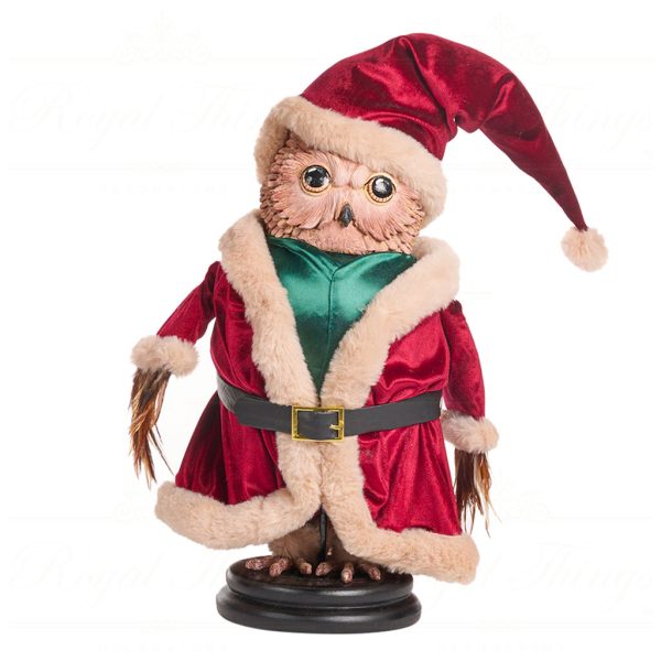 Goodwill Animal Dolls North Pole Santa Owl Doll Red Cream B 88057 Boy