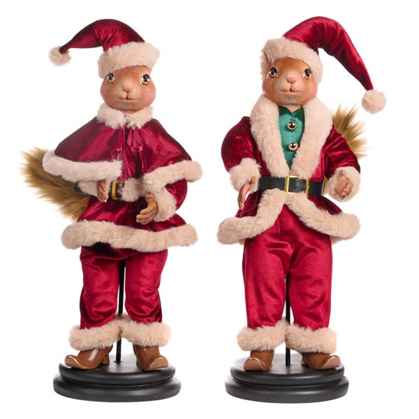 Goodwill Animal Dolls Santa Squirrel Doll Red Green Cream B 88055