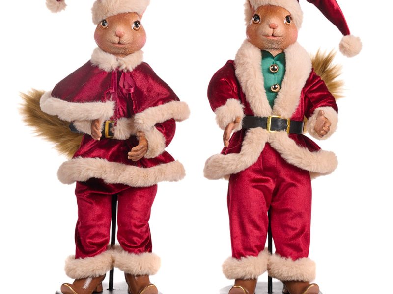 Goodwill Animal Dolls Santa Squirrel Doll Red Green Cream B 88055