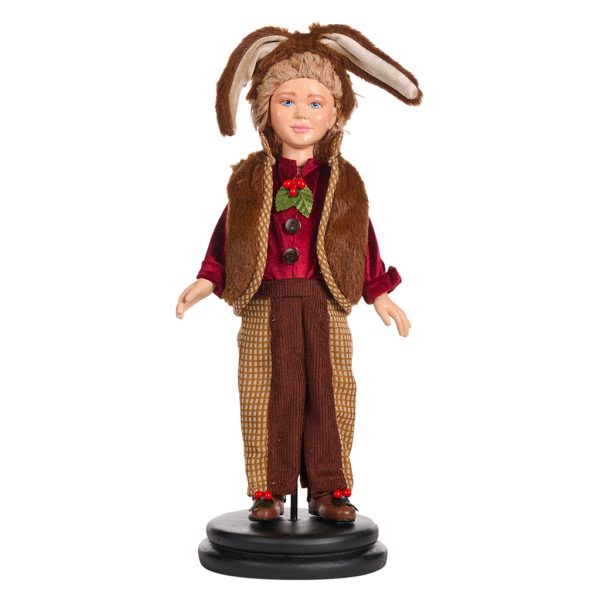 Goodwill Animal Dolls Woodland Bunny Boy Doll Brown Cream Red B 88354