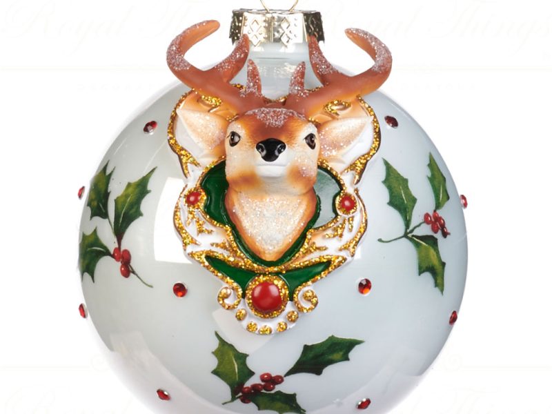 Goodwill Chirstmas Ball Glass 3d Glitter Santa Head Ball White Green Beige Brown Gold Al 74119