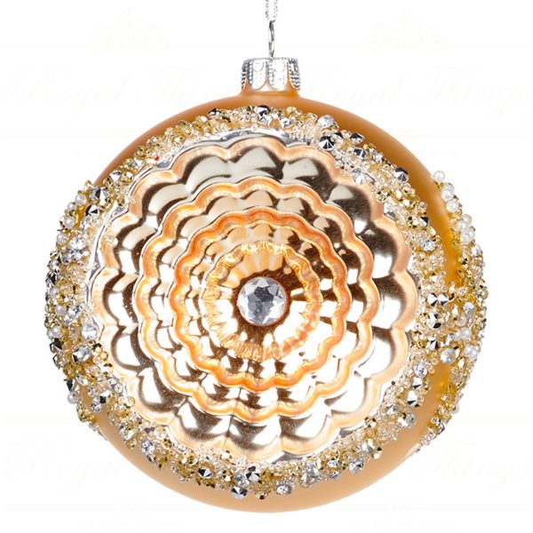 Goodwill Chirstmas Ball Glass Reflector Ball Gold Champagne Ya 92532 Circle