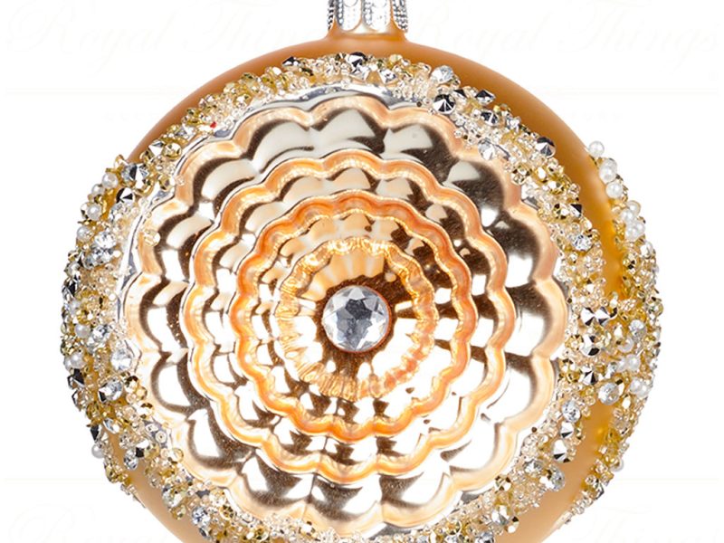 Goodwill Chirstmas Ball Glass Reflector Ball Gold Champagne Ya 92532 Circle