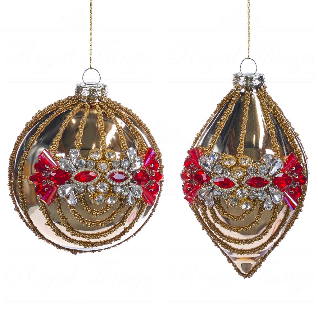 goodwill chirstmas ball Glass juweled beaded ball gold red silver BG 50017 Goodwill Chirstmas Ball Glass Juweled Beaded Ball Gold Red Silver Bg 50017