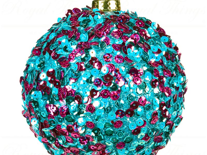 Goodwill Chirstmas Ball Flowerpower Peacock Ball Blue Purple Pb 50021