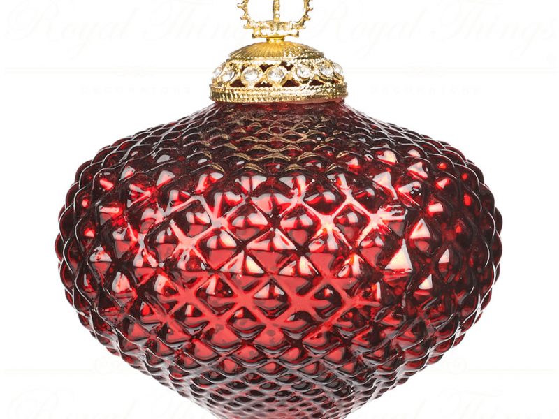 Goodwill Chirstmas Ball Glass 3d Net Royalty Ball Red Gold Np 80715
