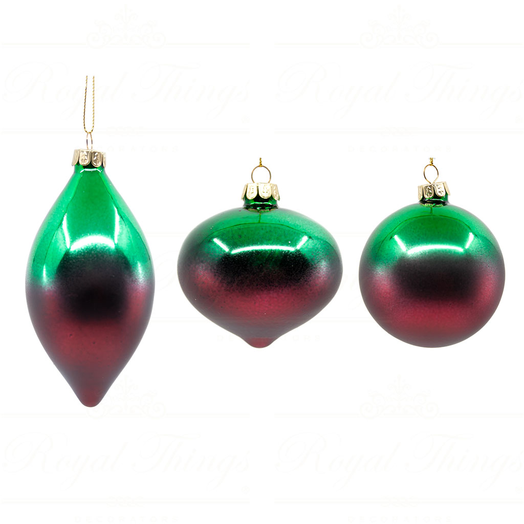 goodwill chirstmas ball glass graduated ball green burgundy P 32006 Goodwill Chirstmas Ball Glass Graduated Ball Green Burgundy P 32006