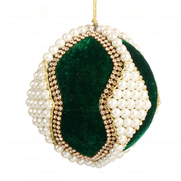 Goodwill Chirstmas Ball Velvet Festive Juwel Bal Red Green White L 35414 Green