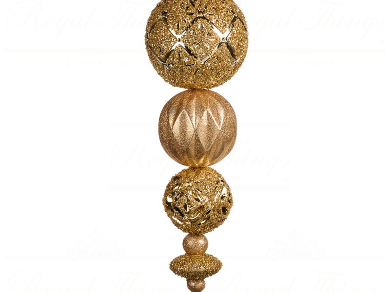 Goodwill Chirstmas Ball Xl Sequin Net Display Finial Bal Gold Pl 52756