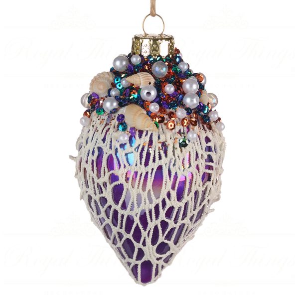 Goodwill Christmas Ball Glass Shell Net Ball Blue Purple White Ya 92600 Purple
