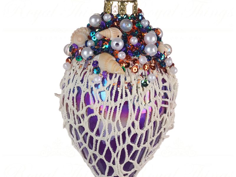 Goodwill Christmas Ball Glass Shell Net Ball Blue Purple White Ya 92600 Purple