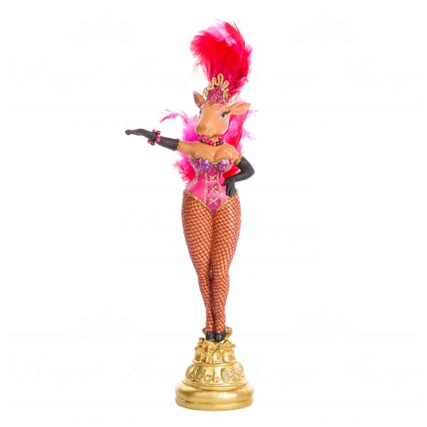 Goodwill Christmas Decorative Items Cancan Showgirl Prancer Deer Tabletop Hotpink Gold B 88558 Open