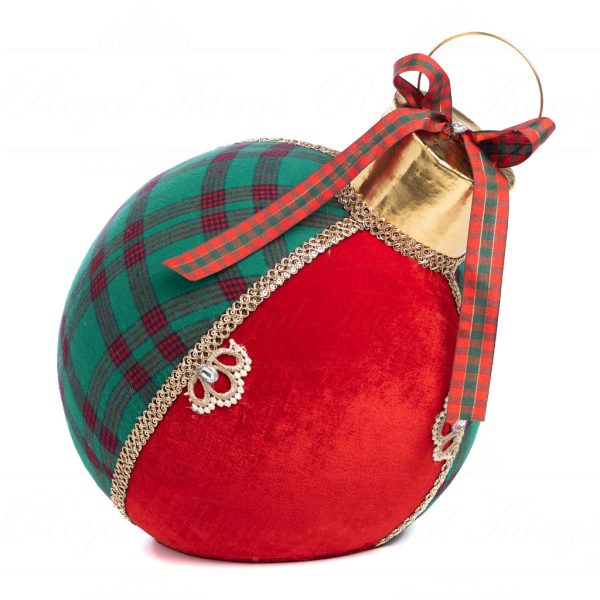 Goodwill Christmas Decorative Items Fabric Tartan Xmas Display Ball Red Green Gold T 79108