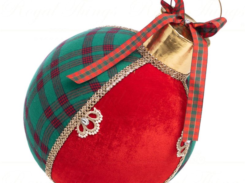 Goodwill Christmas Decorative Items Fabric Tartan Xmas Display Ball Red Green Gold T 79108
