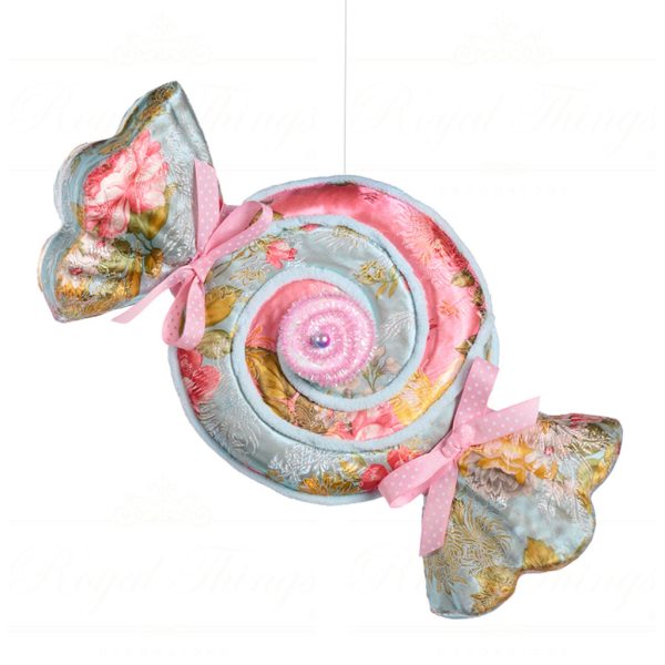 Goodwill Christmas Decorative Items Brocade Floral Display Candy Pink Blue Yellow Green T 80010 Blue