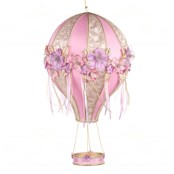 Goodwill Christmas Decorative Items Castle In Sky Fabric Flower Display Air Balloon Pink White Br 40005