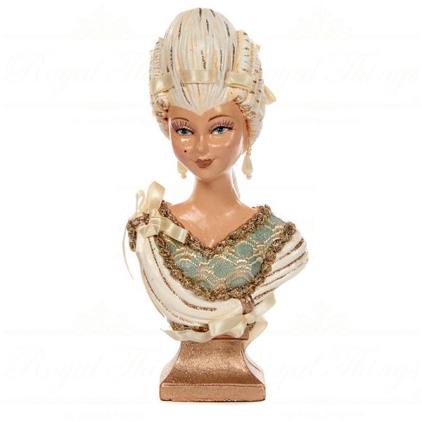 Goodwill Christmas Decorative Items Cream Blue Marie Antoinette Bust B94060
