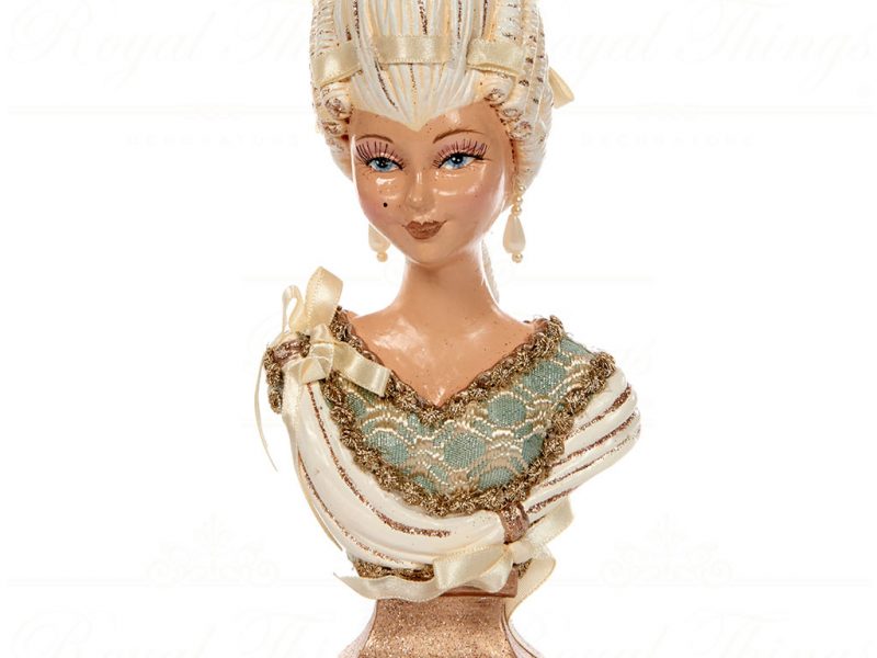 Goodwill Christmas Decorative Items Cream Blue Marie Antoinette Bust B94060